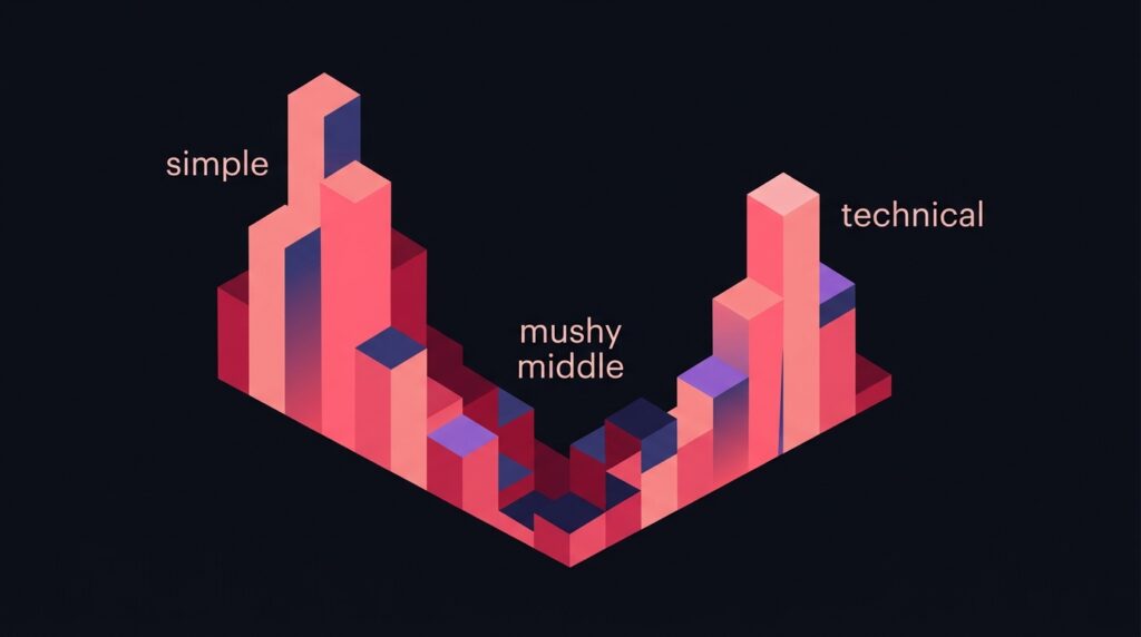 Bimodal Readability: Why AI Search Cites Both Simple and Technical Content (and Skips the Middle)