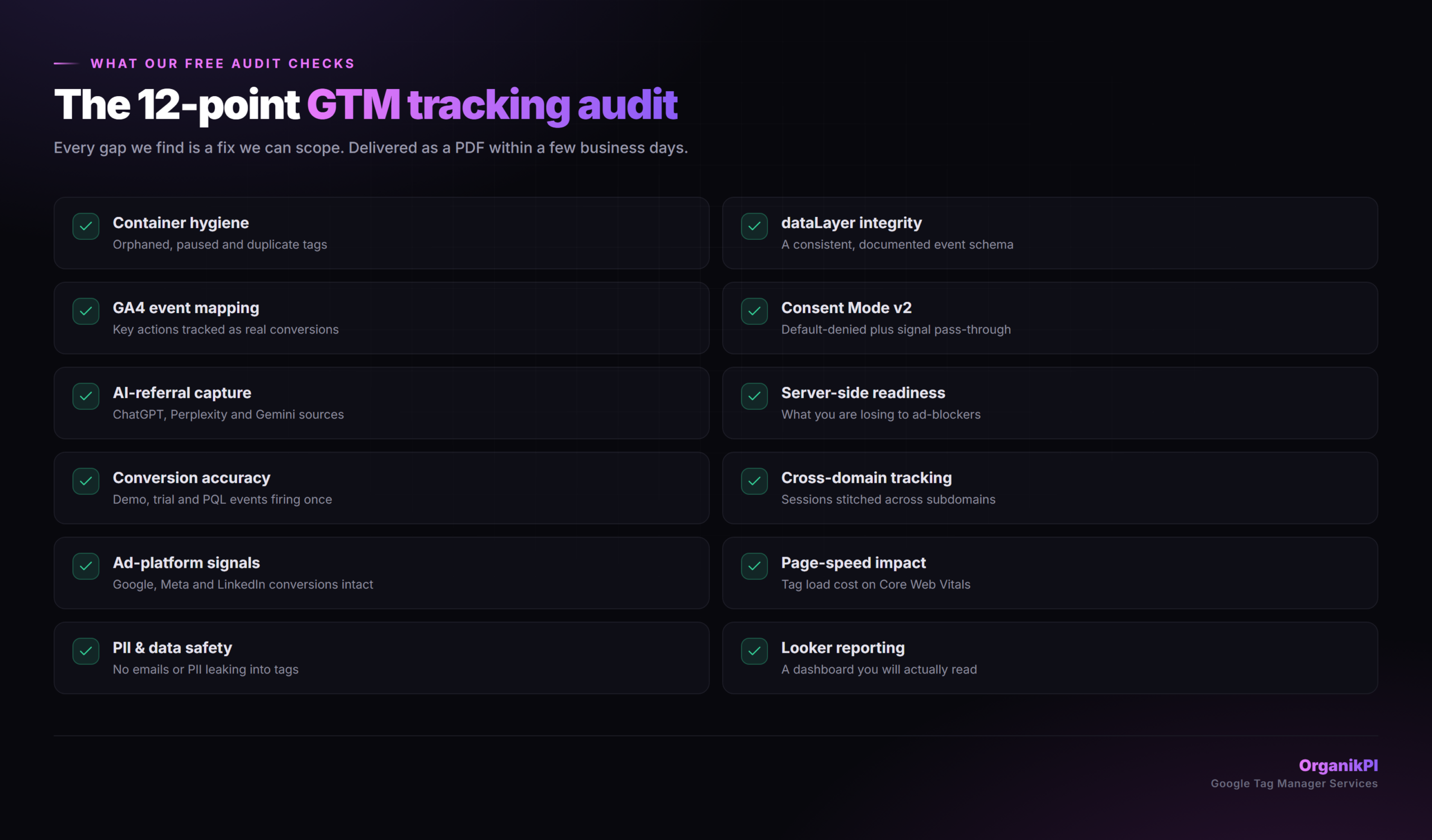 The 12-point Google Tag Manager tracking audit checklist