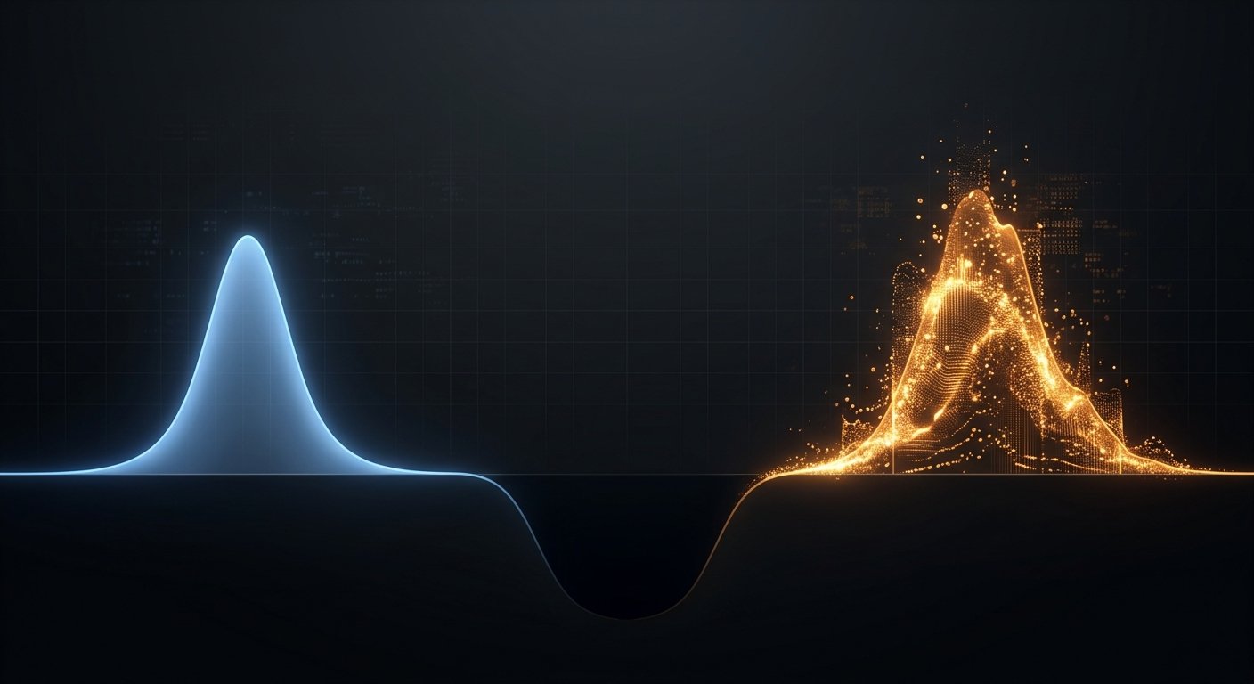 Bimodal distribution concept showing two citation peaks at opposite readability extremes with a valley in the middle