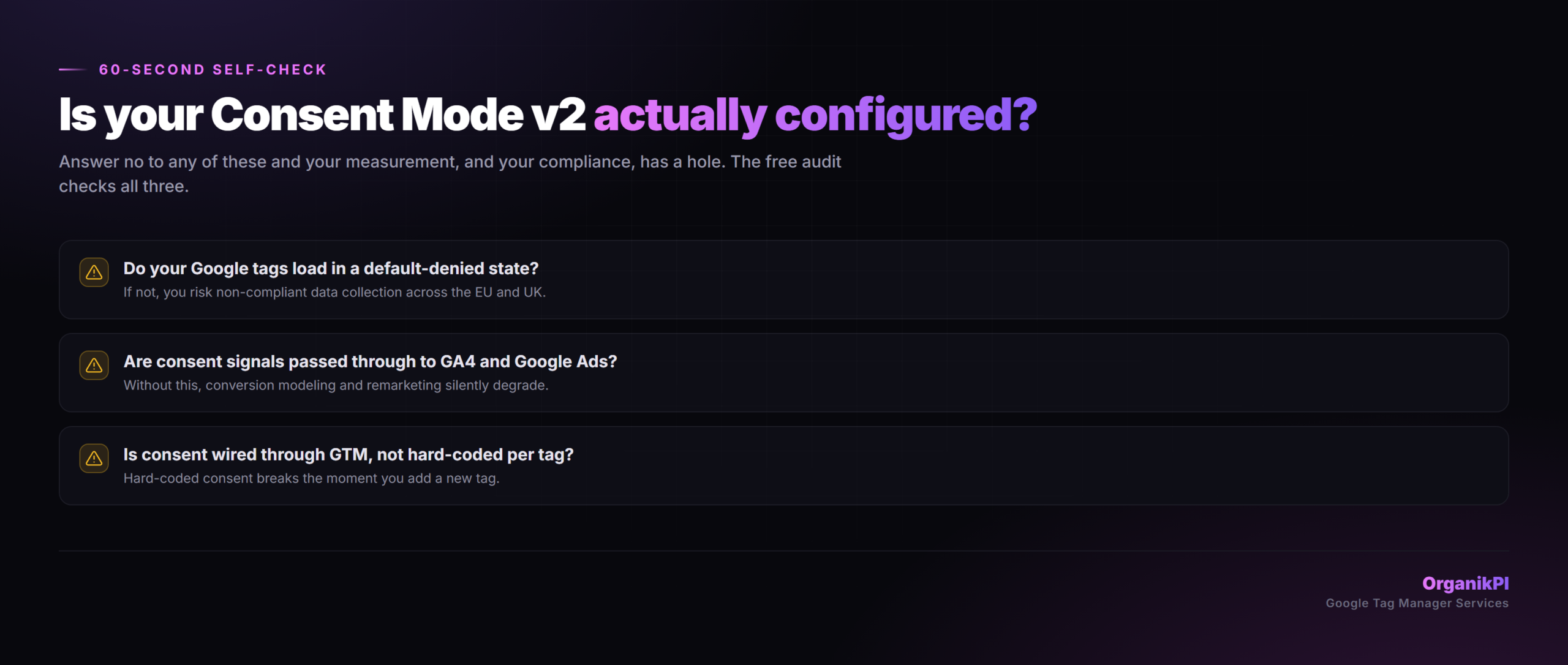 Consent Mode v2 readiness self-check